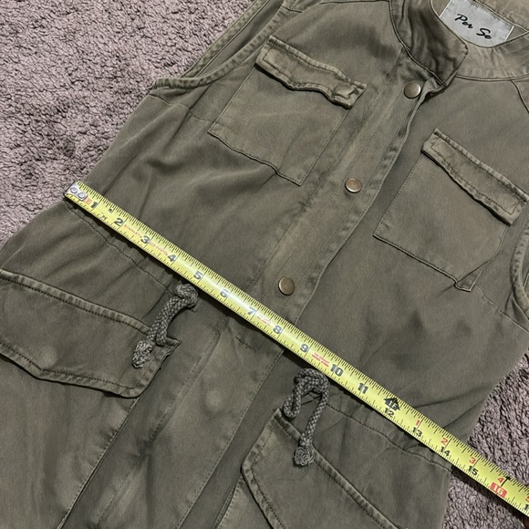 Per Se Vest-XS-Olive Green-Military Vibes-ZipUp/Snaps-Pockets-Adj Waist-Pockets - Picture 16 of 16